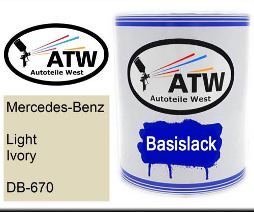 Mercedes-Benz, Light Ivory, DB-670: 1L Lackdose, von ATW Autoteile West.